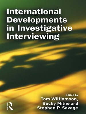 cover image of International Developments in Investigative Interviewing